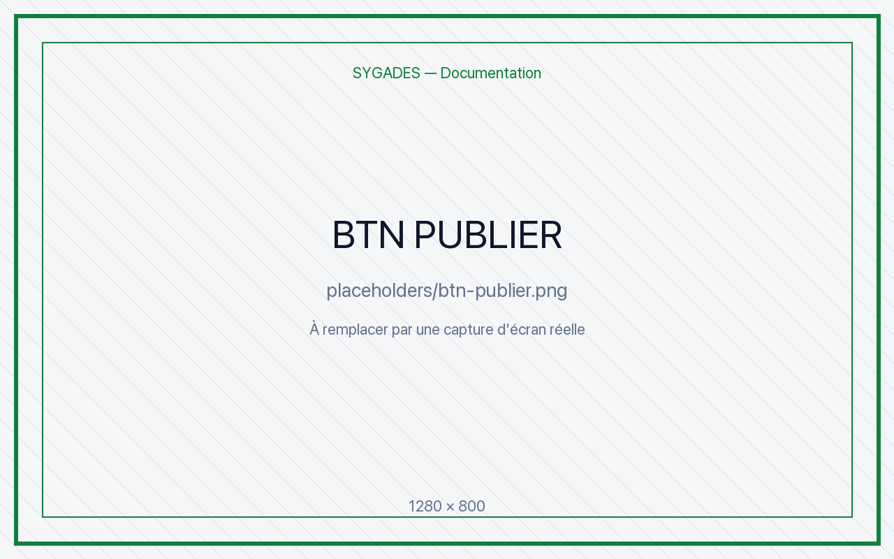 Bouton Publier — placeholder