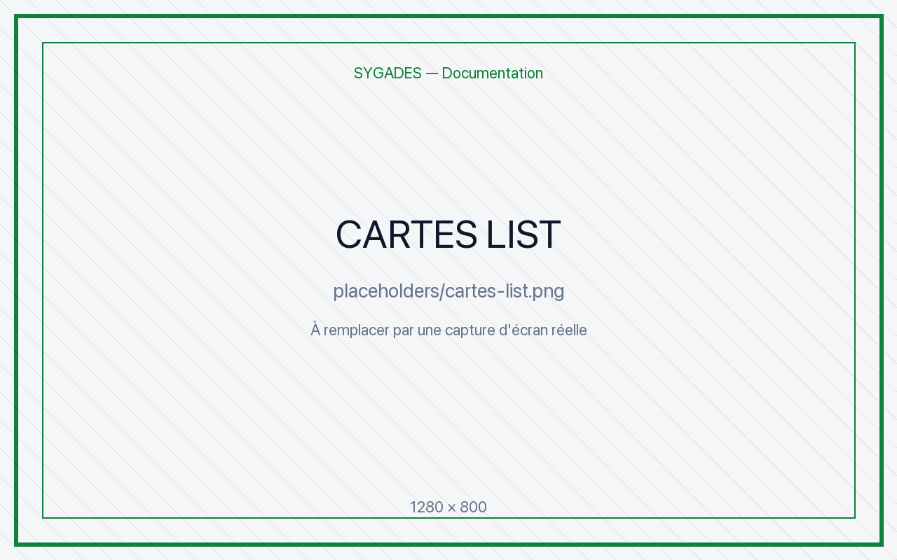 Page cartes — placeholder