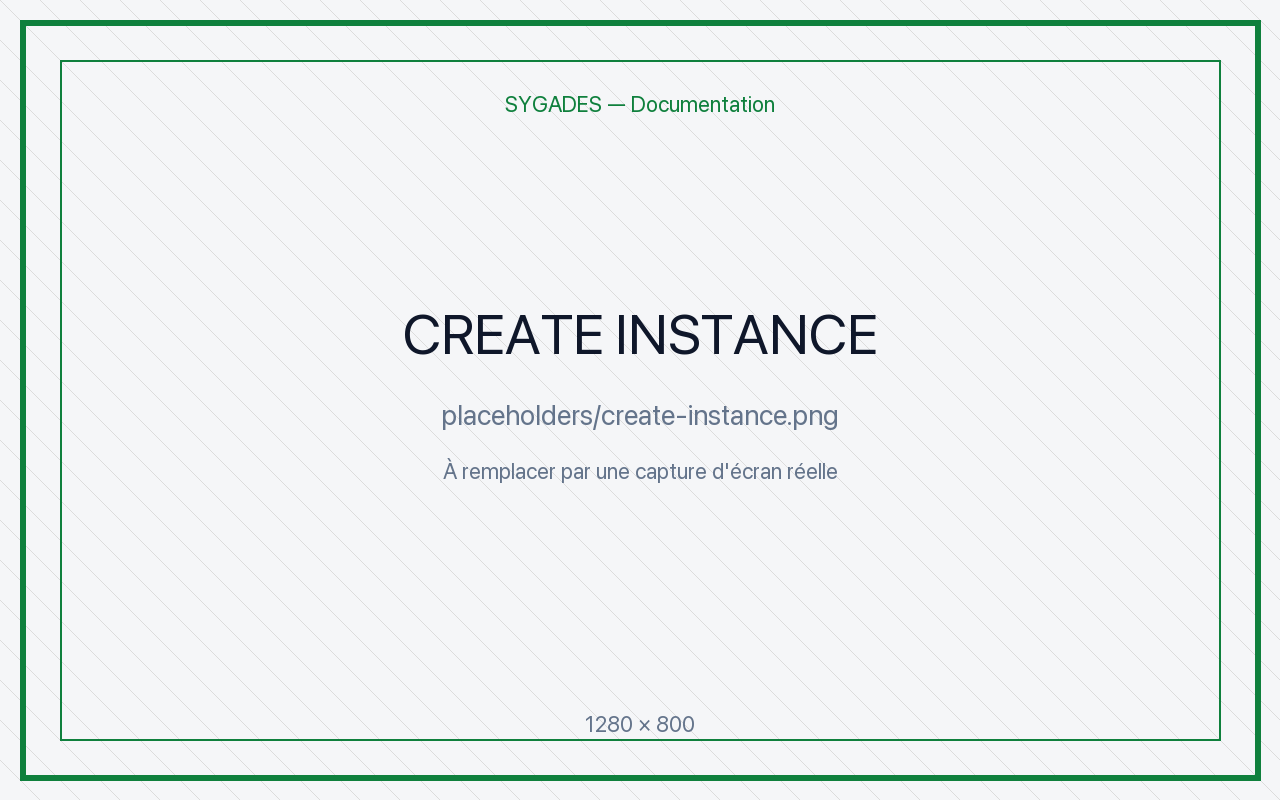 Création instance — placeholder