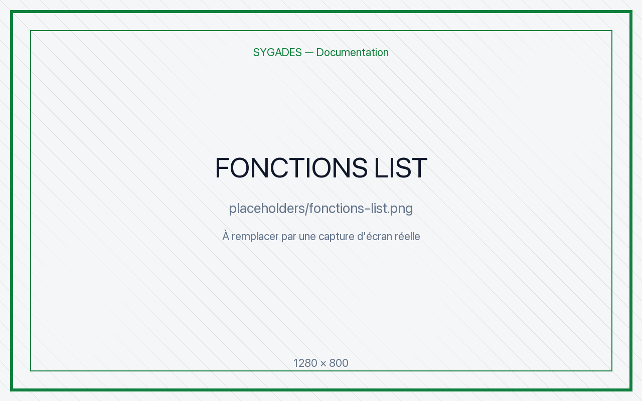Liste fonctions — placeholder