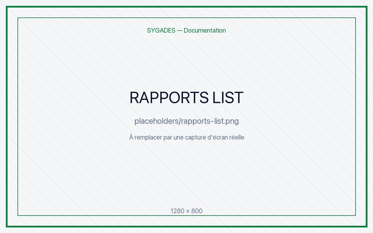 Liste rapports à valider — placeholder